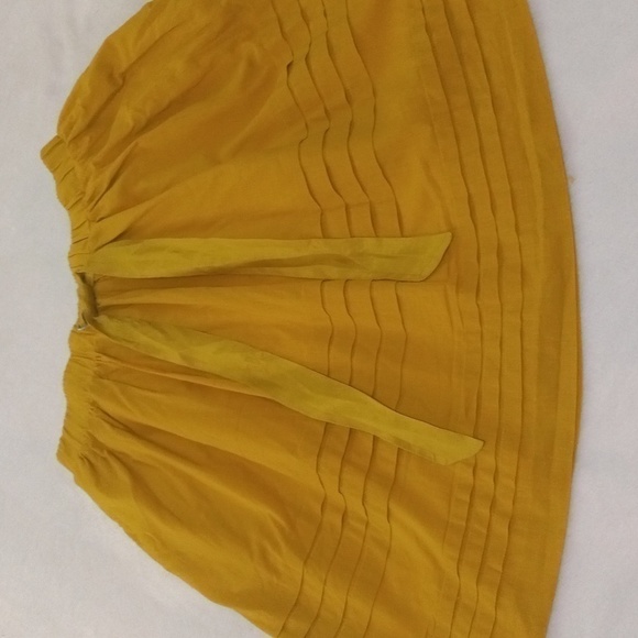 Anthropologie Odille Drawing Parallels Pleated Pocket Skirt in Marigold Yellow - Picture 3 of 14